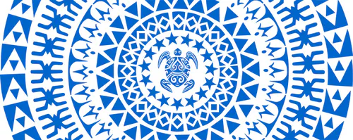 ibicci Blue Cook Islands Panel with Turtle digital print